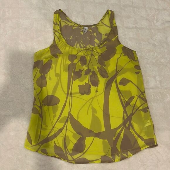 Old Navy Yellow Floral Tank Top Blouse S - Picture 2 of 4